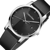 Buy Shop Calvin Klein City Quartz Black Dial Black Leather Strap Watch for Men - K2G2G1C1 USA Online