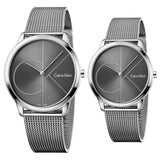 Buy Shop Calvin Klein Minimal Black Dial Silver Mesh Bracelet Watch for Women - K3M22123 USA Online