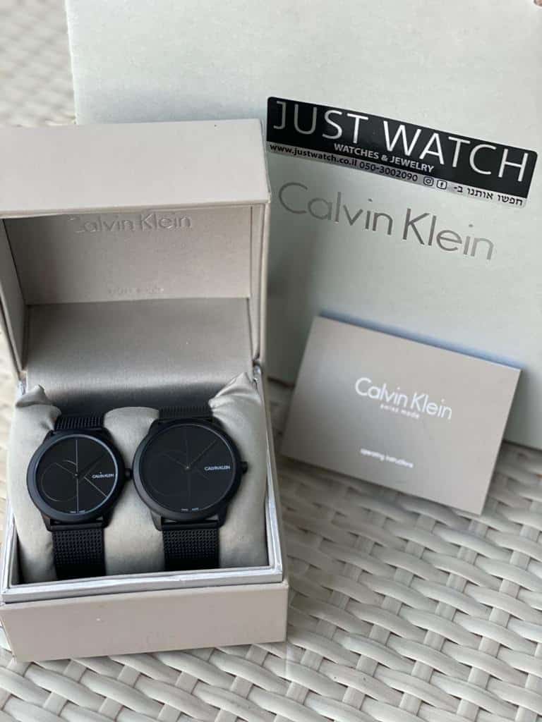 Buy Shop Calvin Klein Minimal Black Dial Black Mesh Bracelet Watch for Women - K3M524B1 USA Online