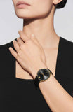 Buy Shop Movado Ultra Slim Black Dial Black Leather Strap Watch For Women - 0607095 USA Online
