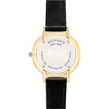 Buy Shop Movado Ultra Slim Black Dial Black Leather Strap Watch For Women - 0607095 USA Online