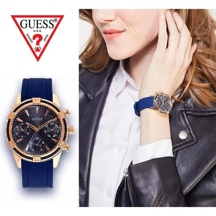 Buy Shop Guess Analog Quartz Blue Dial Blue Rubber Strap Watch For Women - W0562L3 USA Online
