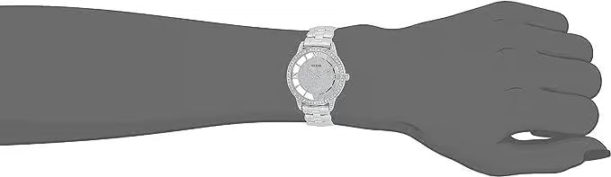 Buy Shop Guess Ethereal Diamonds Silver Dial Silver Steel Strap Watch for Women - W1013L1 USA Online