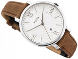 Buy Shop Fossil Jacqueline White Dial Brown Leather Strap Watch for Women - ES3708 USA Online