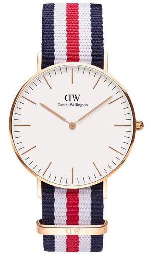 Buy Shop Daniel Wellington Classic Canterbury White Dial Two Tone NATO Strap Watch For Women - DW00100030 USA Online