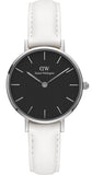 Buy Shop Daniel Wellington Classic Petite Bondi Black Dial White Leather Strap Watch for Women - DW00100286 USA Online
