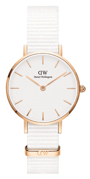 Buy Shop Daniel Wellington Petite Dover Quartz White Dial White NATO Strap Watch For Women - DW001000313 USA Online