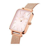 Buy Shop Daniel Wellington Quadro Pressed Melrose Pink Dial Pink Mesh Bracelet Watch For Women - DW00100510 USA Online