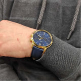 Buy Shop Fossil Neutra Chronograph Blue Dial Blue Leather Strap Watch for Men - FS5790 USA Online