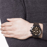 Buy Shop Fossil Nate Chronograph Brown Dial Brown Leather Strap Watch for Men - JR1487 USA Online