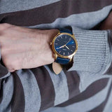 Buy Shop Fossil The Minimalist 3H Analog Blue Dial Blue Leather Strap Watch for Men - FS5789 USA Online