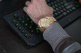 Buy Shop Fossil Garrett Chronograph Gold Dial Gold Steel Strap Watch for Men - FS5772 USA Online