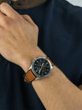 Buy Shop Fossil Forrester Chronograph Blue Dial Brown Leather Strap Watch for Men - S5607 USA Online
