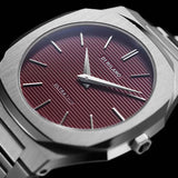 Buy Shop D1 Milano Ultra Thin Bordeaux Red Dial Silver Steel Strap Watch for Unisex - D1-UTBJ11 USA Online