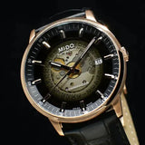 Mido Commander Automatic Black Dial Black Leather Strap Watch For Men - M021.407.36.411.00