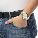 Buy Shop Fossil Dean Chronograph Champagne Dial Gold Steel Strap Watch for Men - FS4867 USA Online