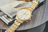 Buy Shop Fossil Neutra Chronograph Mother of Pearl White Dial Two Tone Steel Strap Watch for Women - ES5216 USA Online