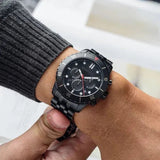Buy Shop Michael Kors Cunningham Chronograph Black Dial Black Steel Strap Watch For Men - MK8965 USA Online