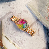 Guess Confetti Multifunction Multicolor Dial Rose Gold Steel Strap Watch For Women - GW0483L3