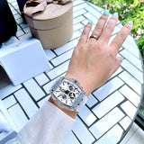 Buy Shop Guess Phoenix Multi Function Silver Dial White Rubber Strap Watch for Men - GW0203G1 USA Online