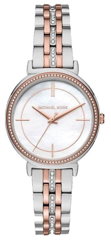 Buy Shop Michael Kors Cinthia Mother of Pearl Dial Two Tone Steel Strap Watch For Women - MK3831 USA Online