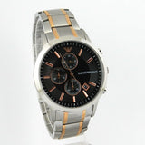 Buy Shop Emporio Armani Renato Chronograph Black Dial Two Tone Steel Strap Watch For Men - AR11165 USA Online