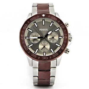 Buy Shop Fossil Bannon Multifunction Brown Dial Two Tone Steel Strap Watch for Men - BQ2502 USA Online