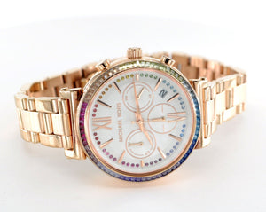 Buy Shop Michael Kors Sofie White Dial Rose Gold Steel Strap Watch For Women - MK6577 USA Online