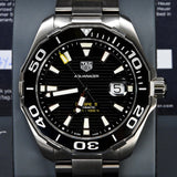 Tag Heuer Aquaracer Black Dial Silver Steel Strap Strap Watch for Men - WAY201A.BA0927