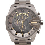 Diesel Mega Chief Chronograph Grey Dial Grey Steel Strap Watch For Men - DZ4466