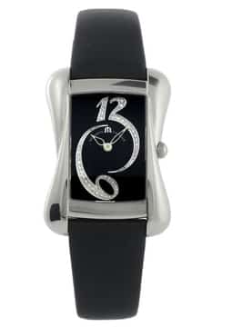 Buy Shop Maurice Lacroix Divina Black Dial with Diamonds Black Leather Strap Watch for Women - DV5012-SD531-120 USA Online