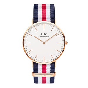 Buy Shop Daniel Wellington Classic Canterbury White Dial Two Tone Nylon Strap Watch For Men - DW00100002 USA Online