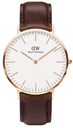 Buy Shop Daniel Wellington Classic Bristol White Dial Brown Leather Strap Watch For Men - DW00100009 USA Online