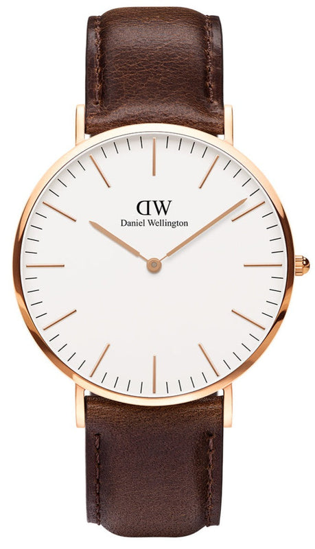 Buy Shop Daniel Wellington Classic Bristol White Dial Brown Leather Strap Watch For Men - DW00100009 USA Online