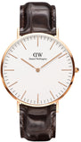 Buy Shop Daniel Wellington Classic York White Dial Brown Leather Strap Watch For Men - DW00100011 USA Online