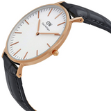 Buy Shop Daniel Wellington Classic Reading White Dial Black Leather Strap Watch For Men - DW00100014 USA Online