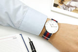 Buy Shop Daniel Wellington Classic Oxford White Dial Two Tone Nylon Strap Watch For Men - DW00100015 USA Online