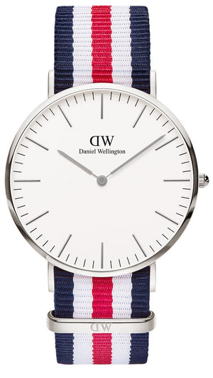 Buy Shop Daniel Wellington Classic Canterbury White Dial Two Tone Nylon Strap Watch For Men - DW00100016 USA Online
