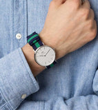 Buy Shop Daniel Wellington Classic Warwick White Dial Two Tone Nylon Strap Watch for Men - DW00100019 USA Online