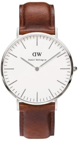 Buy Shop Daniel Wellington Classic St Mawes White Dial Brown Leather Strap Watch For Men - DW00100021 USA Online