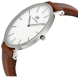 Buy Shop Daniel Wellington Classic St Mawes White Dial Brown Leather Strap Watch For Men - DW00100021 USA Online