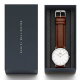 Buy Shop Daniel Wellington Classic St Mawes White Dial Brown Leather Strap Watch For Men - DW00100021 USA Online