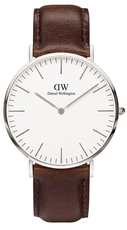 Buy Shop Daniel Wellington Classic Bristol Quartz White Dial Brown Leather Strap Watch For Men - DW00100023 USA Online