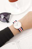 Buy Shop Daniel Wellington Classic Canterbury White Dial Two Tone NATO Strap Watch For Women - DW00100030 USA Online