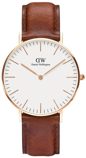 Buy Shop Daniel Wellington Classic St. Mawes White Dial Brown Leather Strap Watch for Men - DW00100035 USA Online