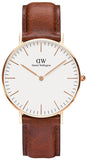 Buy Shop Daniel Wellington Classic St. Mawes White Dial Brown Leather Strap Watch for Men - DW00100035 USA Online