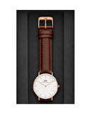 Buy Shop Daniel Wellington Classic St. Mawes White Dial Brown Leather Strap Watch for Men - DW00100035 USA Online