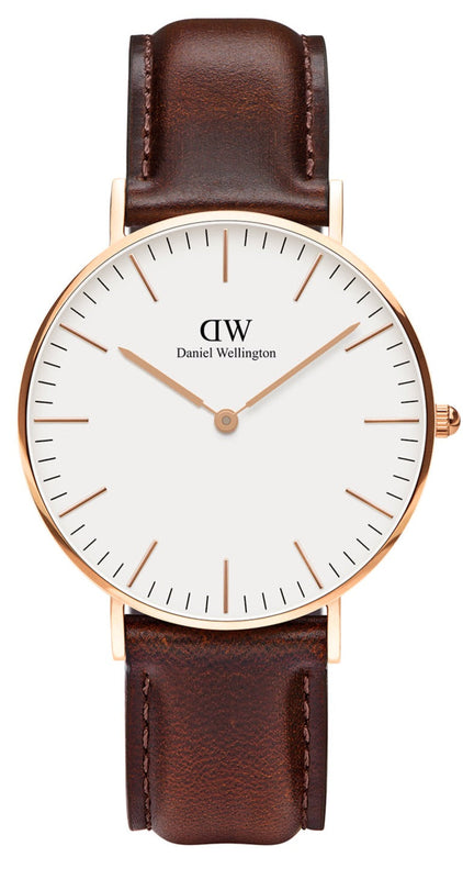 Buy Shop Daniel Wellington Classic Bristol White Dial Brown Leather Strap Watch For Women - DW00100039 USA Online