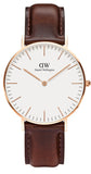 Buy Shop Daniel Wellington Classic Bristol White Dial Brown Leather Strap Watch For Women - DW00100039 USA Online
