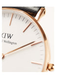Buy Shop Daniel Wellington Classic Bristol White Dial Brown Leather Strap Watch For Women - DW00100039 USA Online